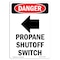 Signmission OSHA Sign, 10" Height, Rigid Plastic, Propane Shutoff Switch, Portrait, V-2255 OS-DS-P-710-V-2255 - alternate 1